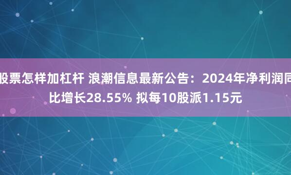 股票怎样加杠杆 浪潮信息最新公告：2024年净利润同比增长28.55% 拟每10股派1.15元