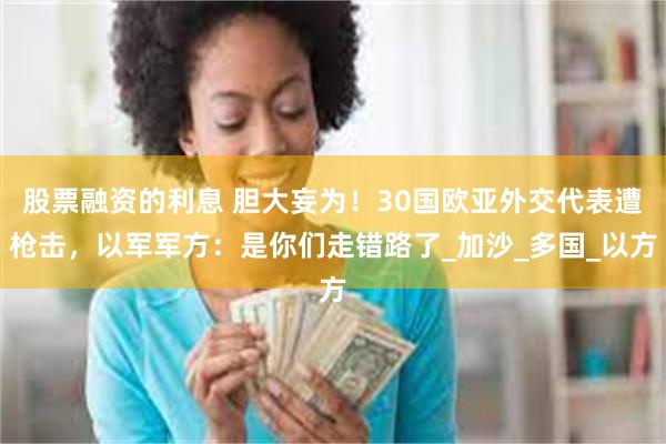股票融资的利息 胆大妄为！30国欧亚外交代表遭枪击，以军军方：是你们走错路了_加沙_多国_以方