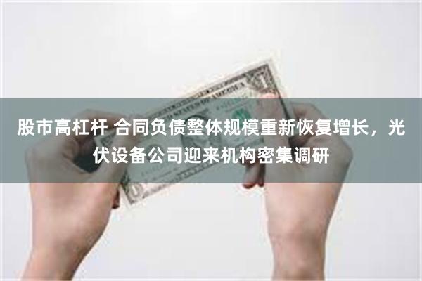   股市高杠杆 合同负债整体规模重新恢复增长，光伏设备公司迎来机构密集调研