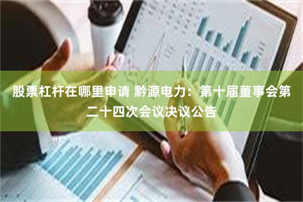 股票杠杆在哪里申请 黔源电力：第十届董事会第二十四次会议决议公告